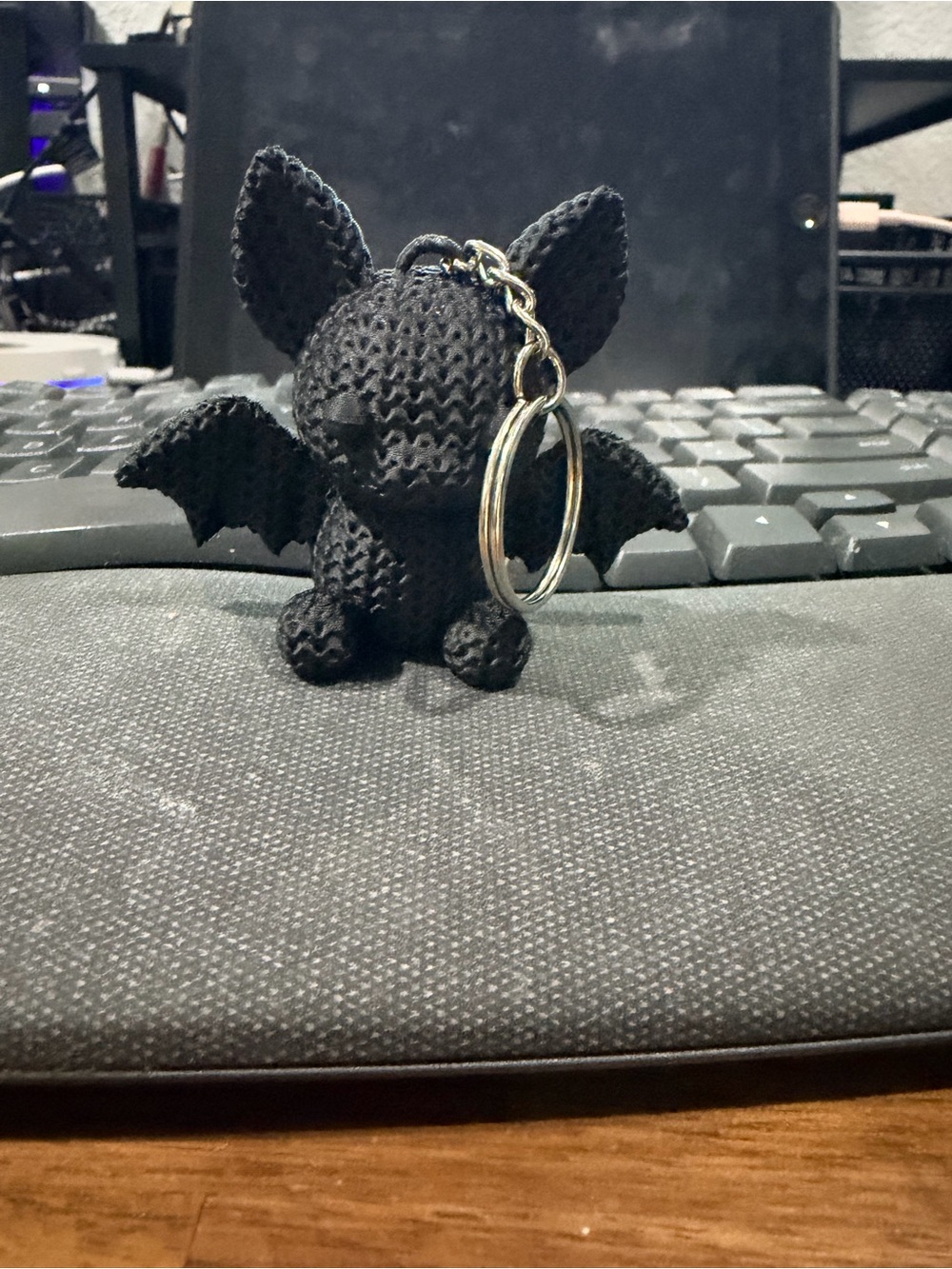 Halloween “Knitted” Look Bat Keychain/Bag Charm - Picture 2 of 5